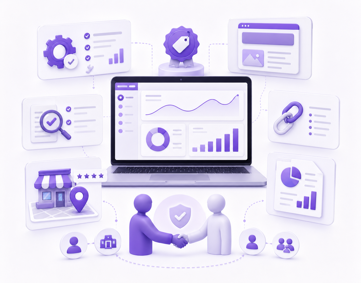 White label reseller SEO packages for agencies covering technical SEO, link building, local SEO, and client reporting