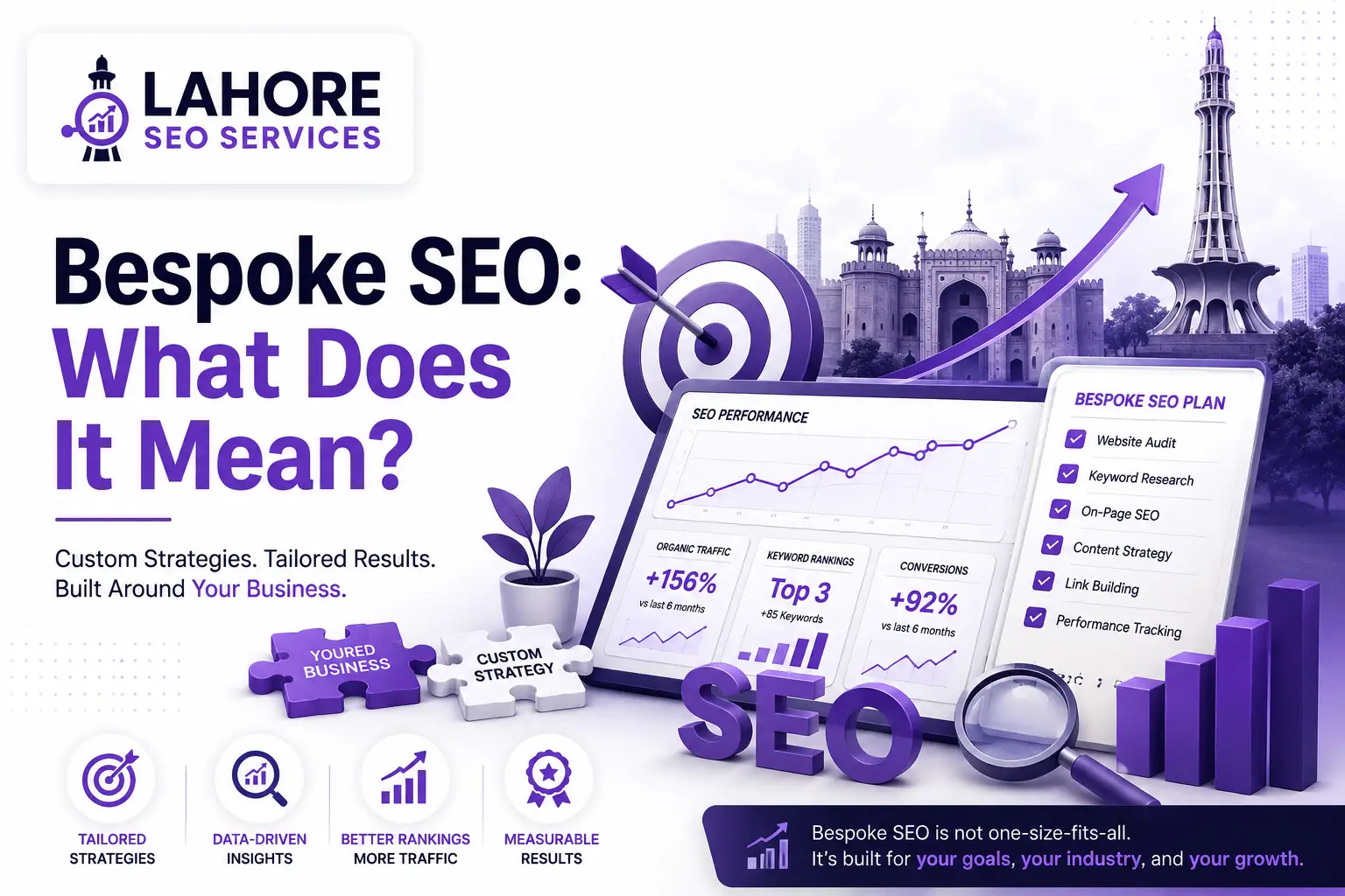 Custom SEO strategy and performance analytics for businesses