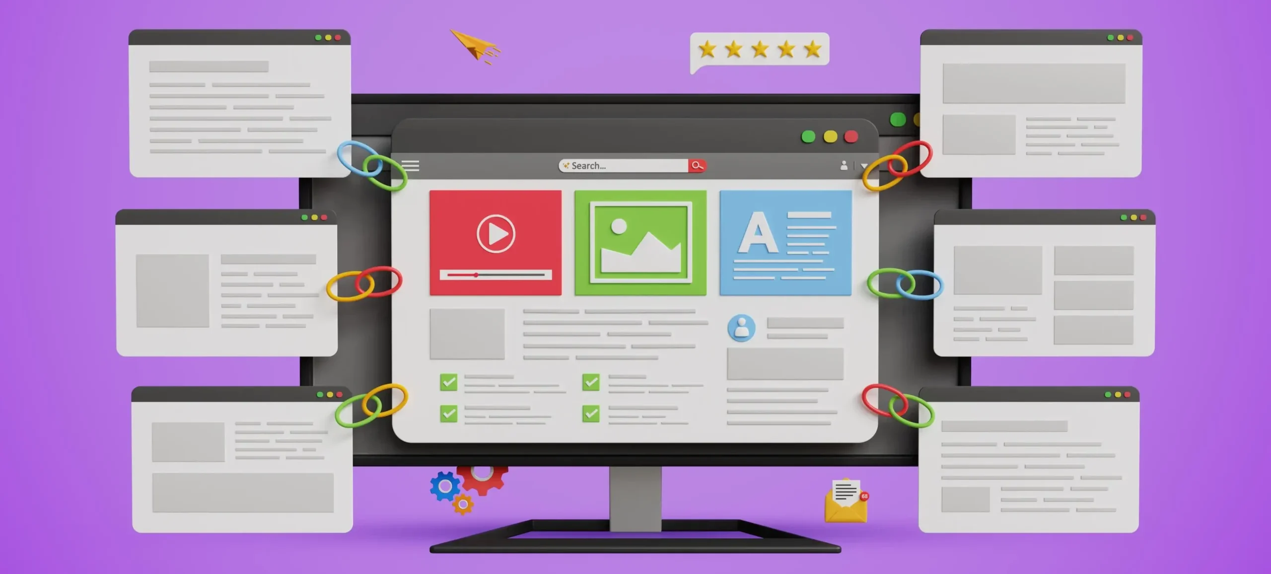External websites linking to a central website